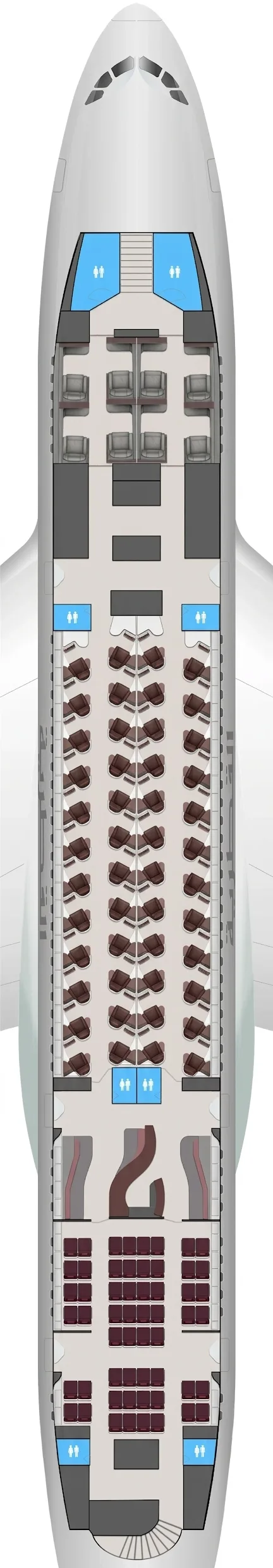 Qatar Airways Airbus A380-800 seat map