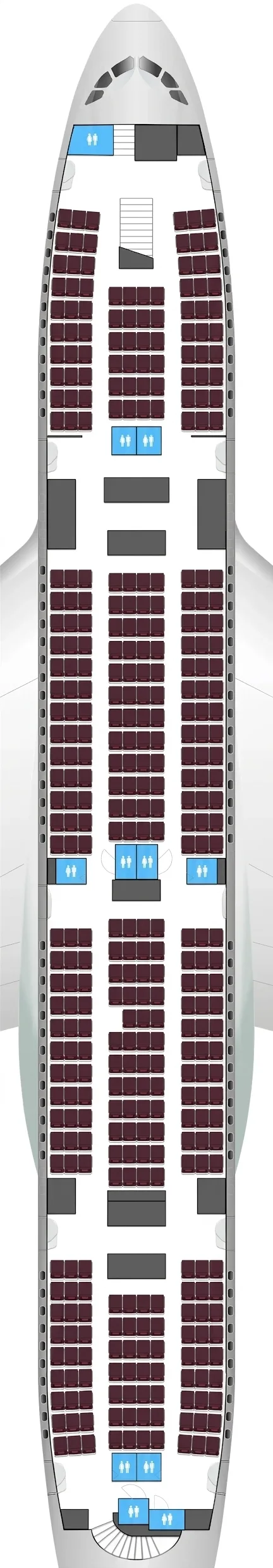 Qatar Airways Airbus A380-800 seat map