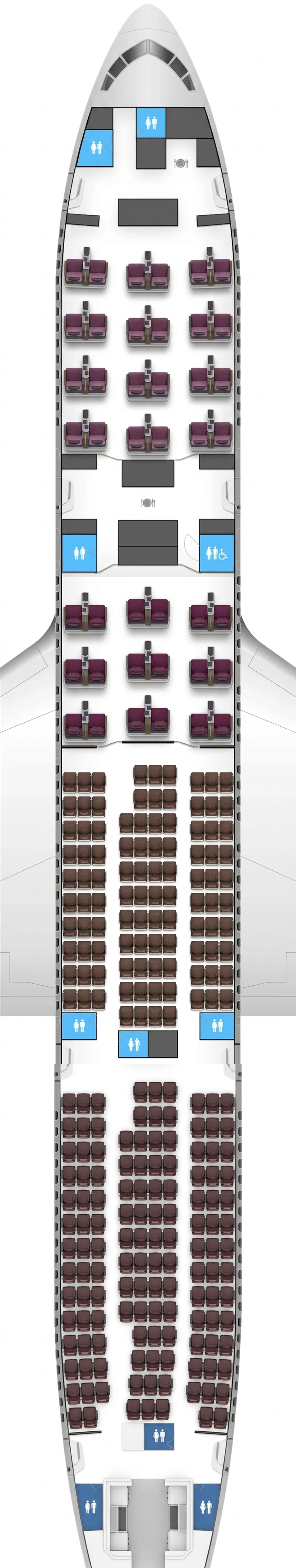 Qatar Airways Boeing 777-200LR seat map