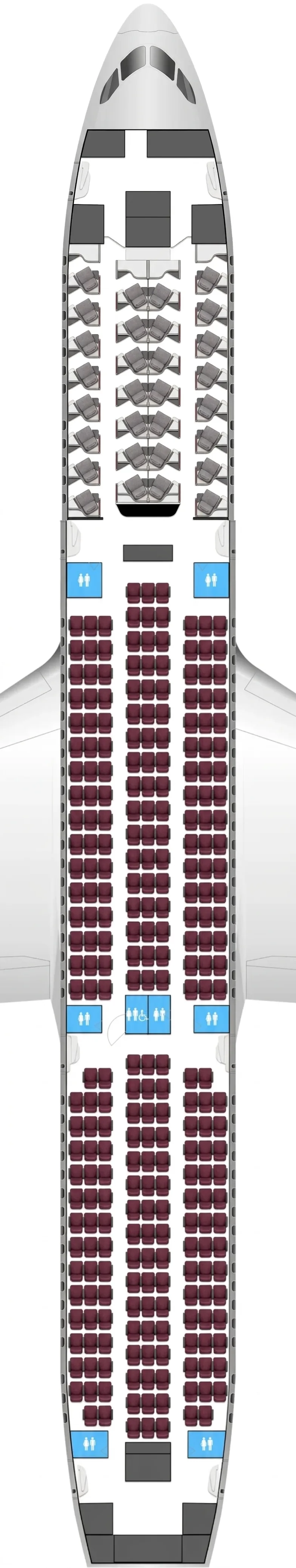 Qatar Airways Boeing 787-9 seat map