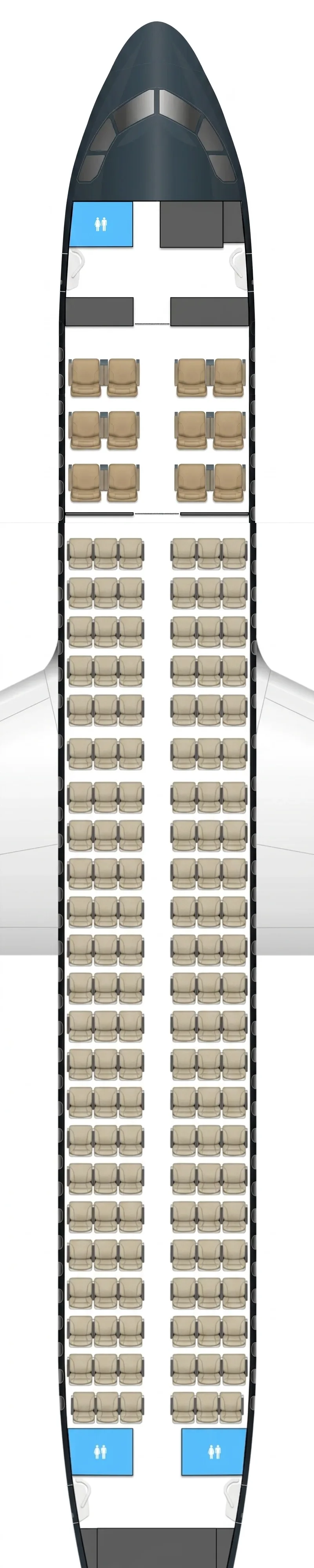 Royal Jordanian Airbus A320 seat map