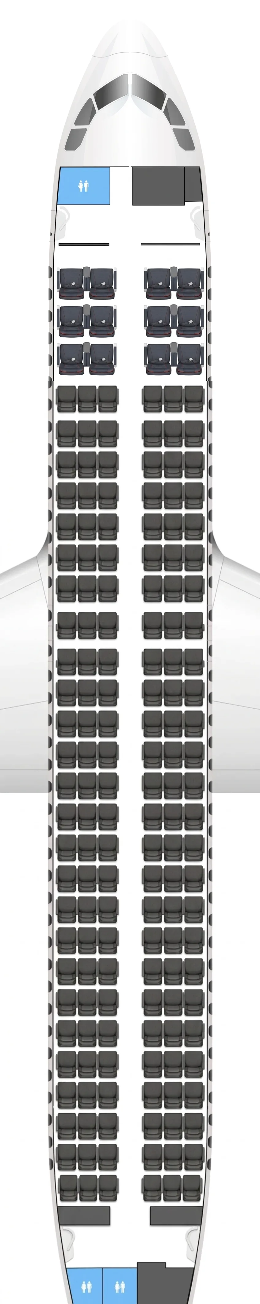Air Canada Airbus A320 seat map