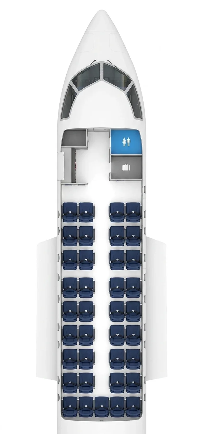 Azores Airlines DHC Dash 8-200 seat map