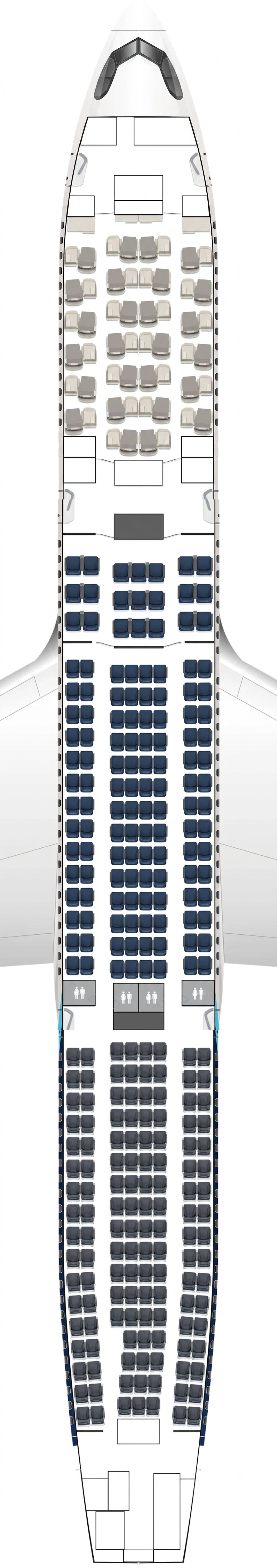 Aircalin Airbus A330-900 seat map
