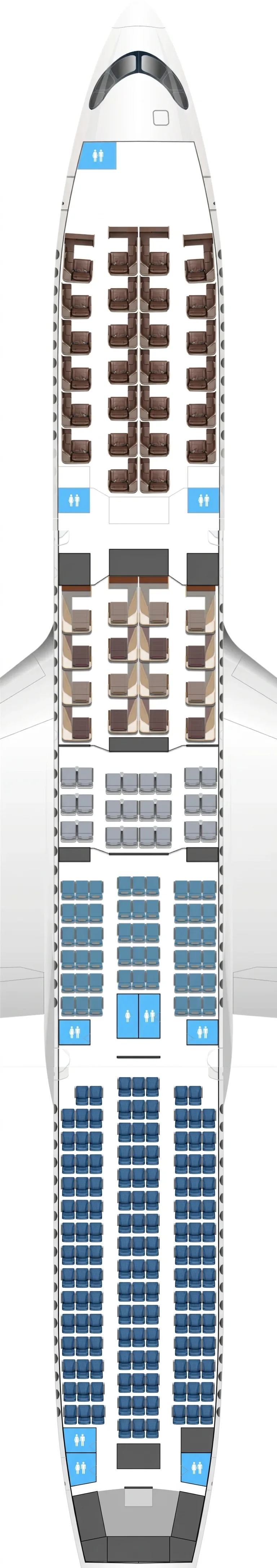Singapore Airlines Airbus A350-900 seat map