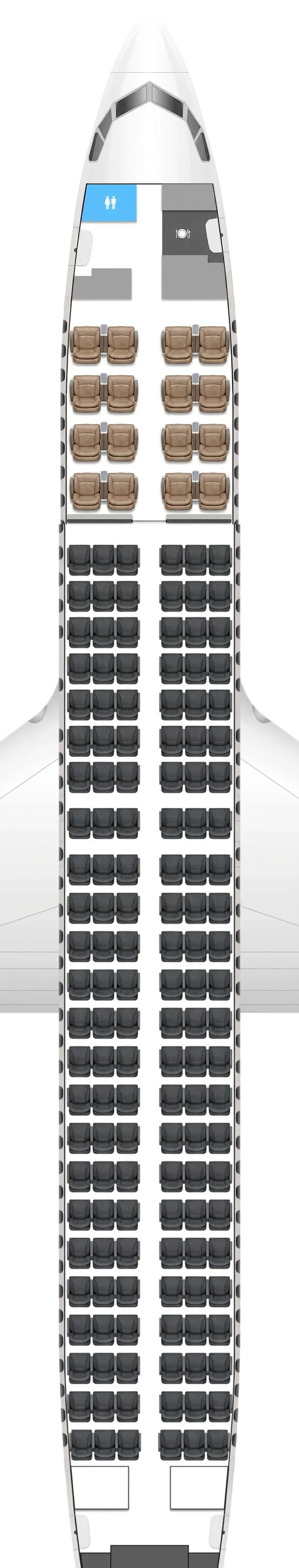 Turkmenistan Airlines Boeing 737-800 seat map