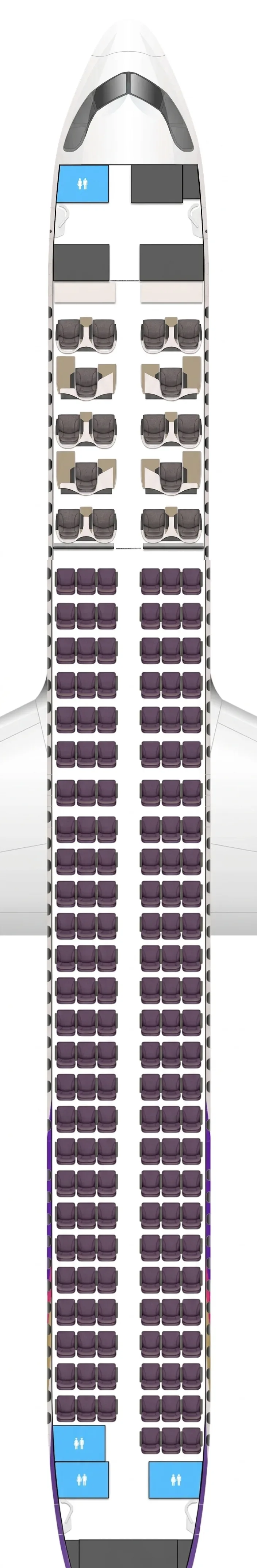 Thai Airways Airbus A321neo seat map