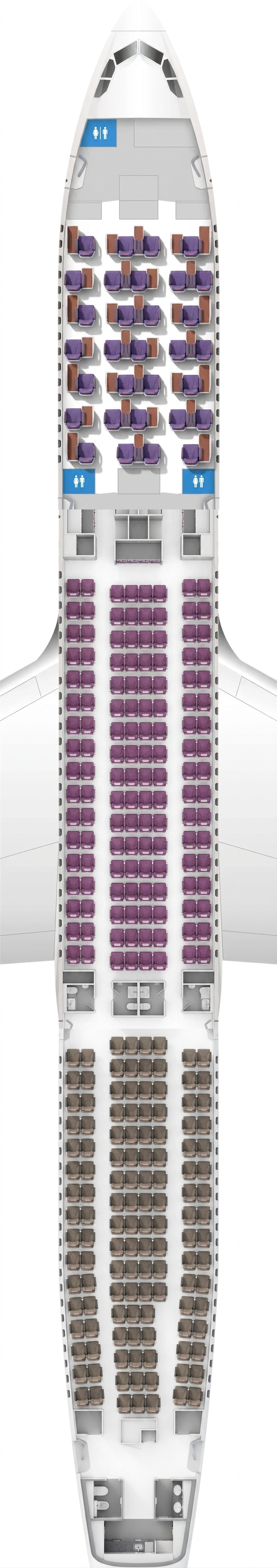 Thai Airways Airbus A330-300 seat map
