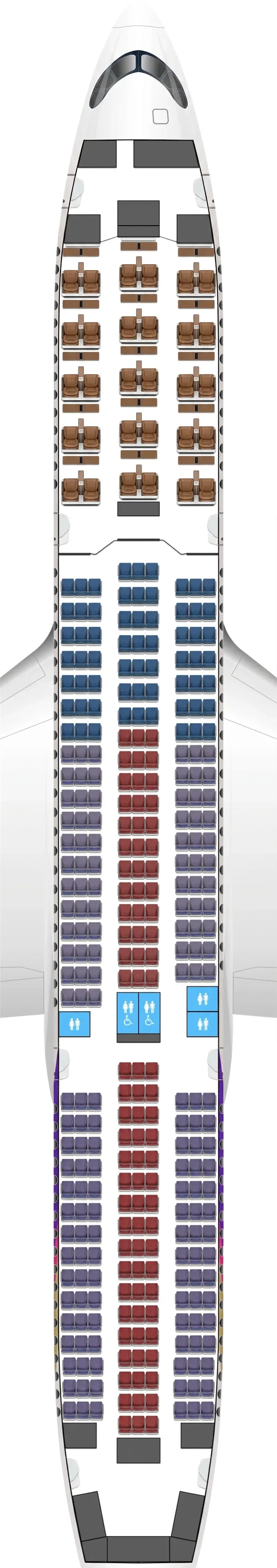 Thai Airways Airbus A350-900 seat map