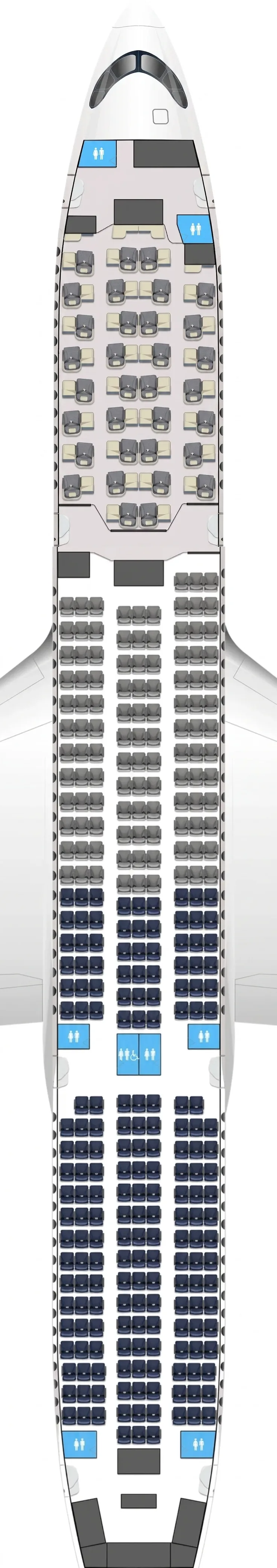 Thai Airways Airbus A350-900 seat map