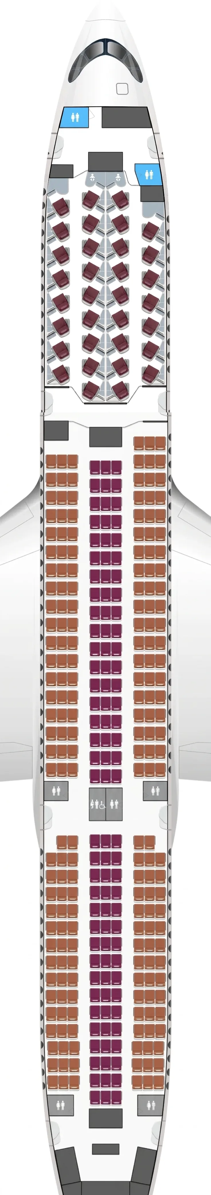 Thai Airways Airbus A350-900 seat map