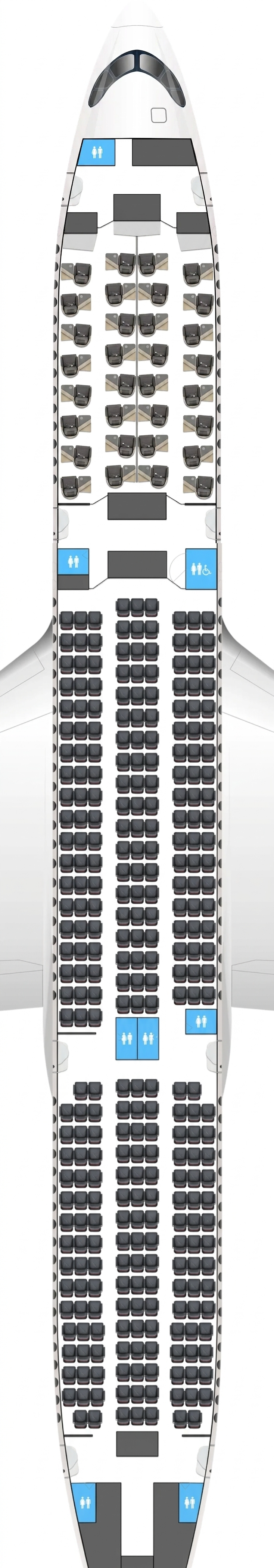 Turkish Airlines Airbus A350-900 seat map