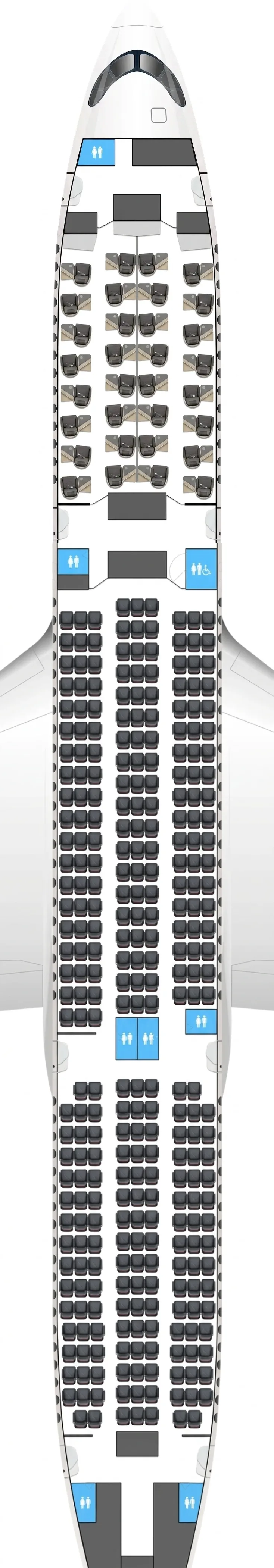 Turkish Airlines Airbus A350-900 seat map