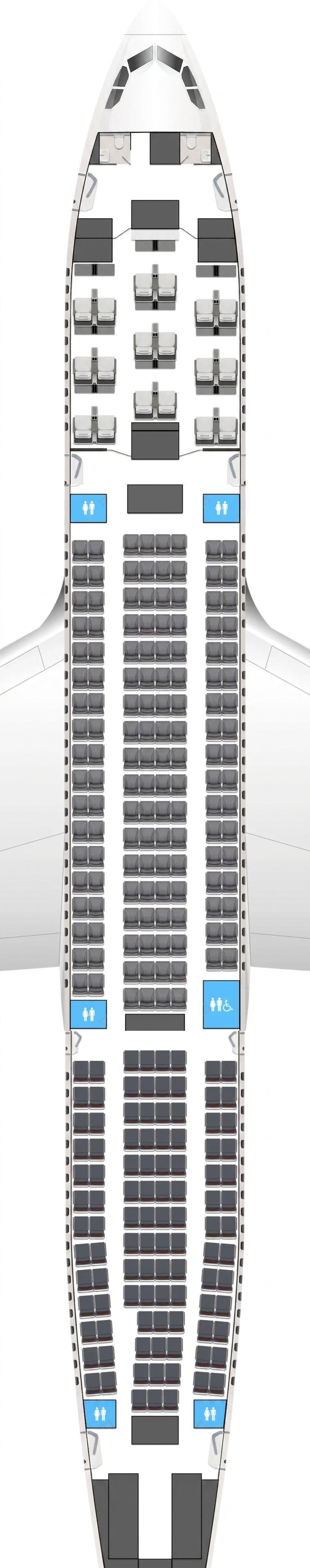 T'Way Air Airbus A330-200 seat map