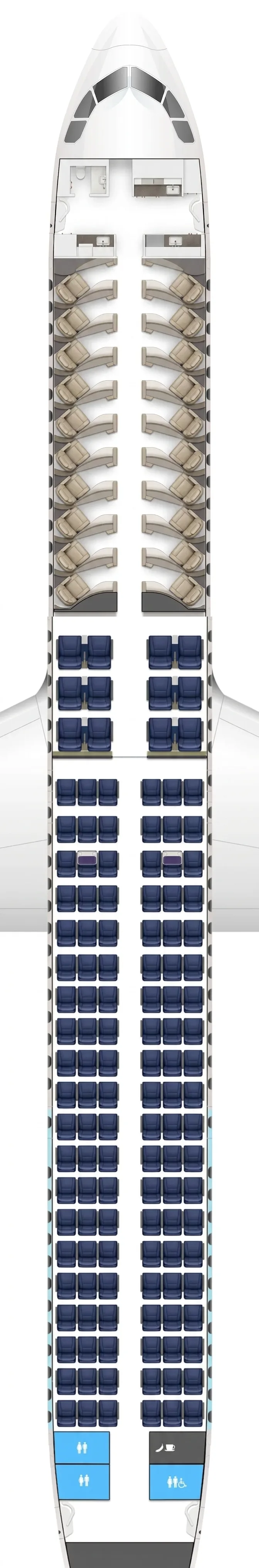 United Airlines Airbus A321XLR seat map