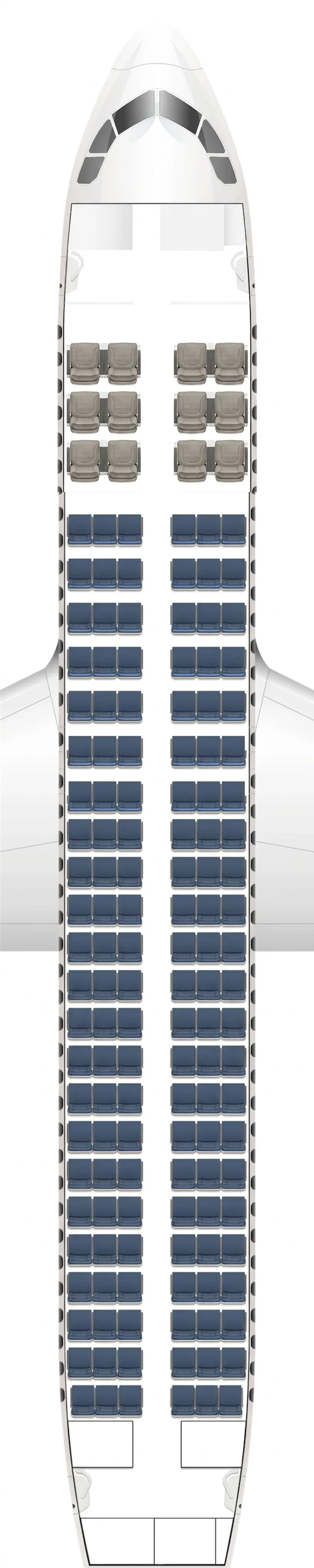 United Airlines Airbus A320 seat map
