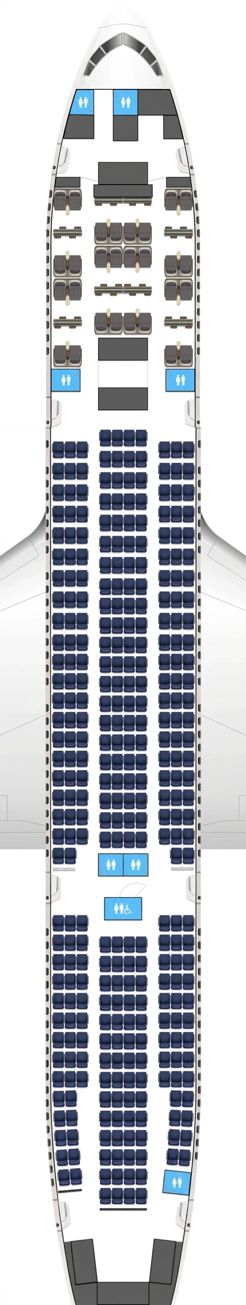 United Airlines Boeing 777-200 seat map