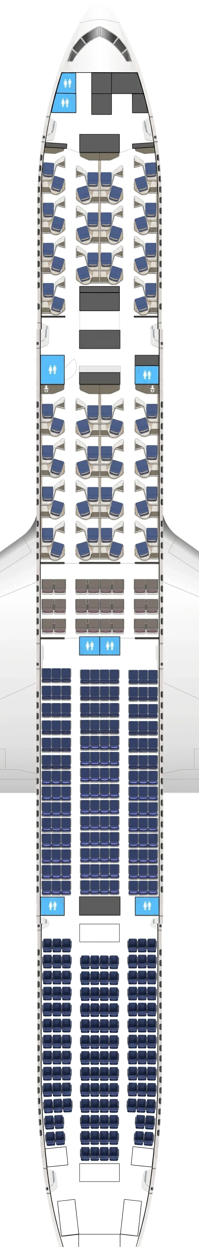 United Airlines Boeing 777-300ER seat map