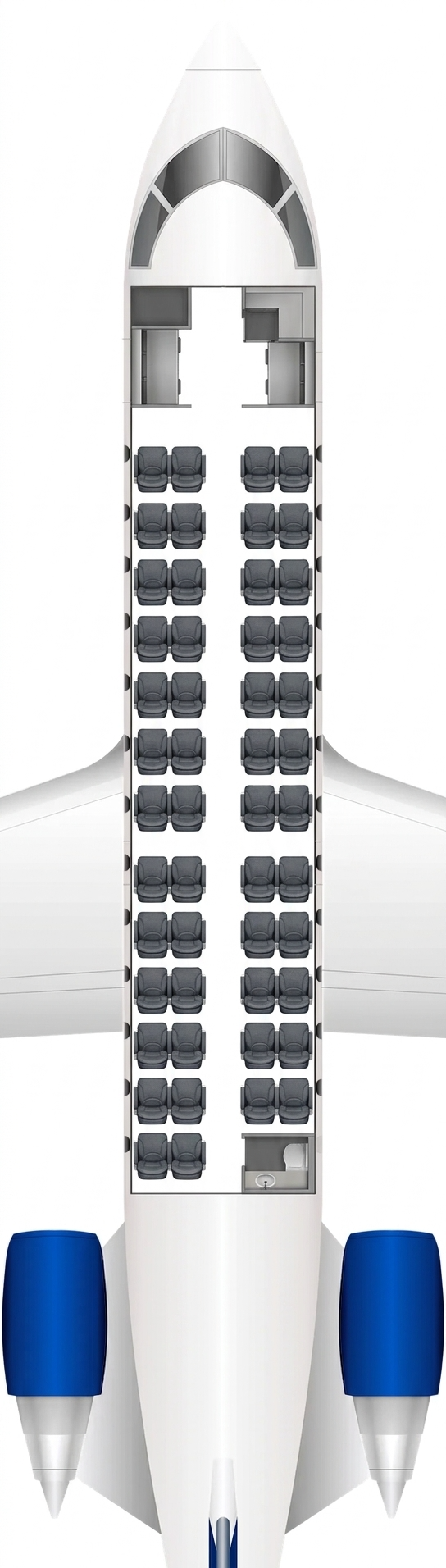 United Airlines CRJ-200 seat map