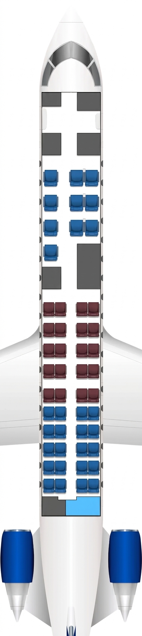 United Airlines CRJ-550 seat map