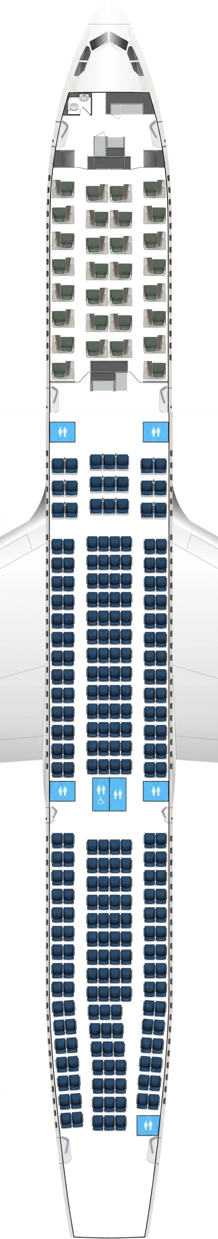 RwandAir Airbus A330-300 seat map