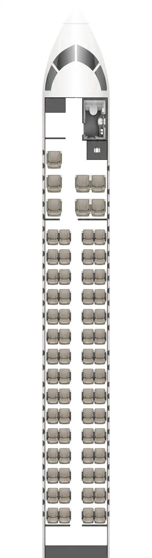 RwandAir DHC Q400 seat map