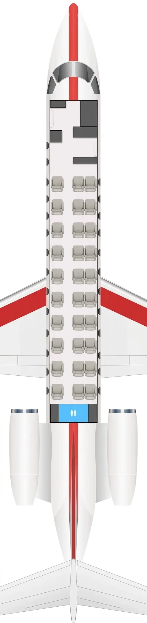 JSX Embraer 135 seat map