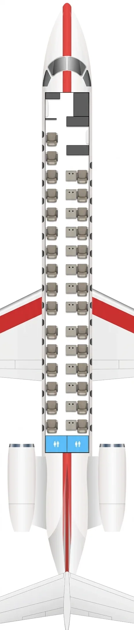 JSX Embraer 145 seat map