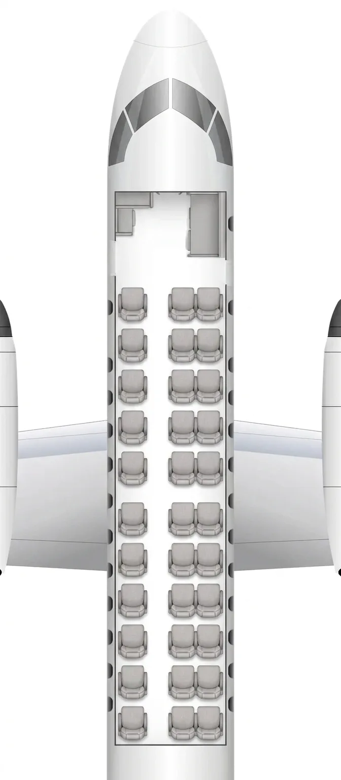 Rex Airlines Saab 340 seat map